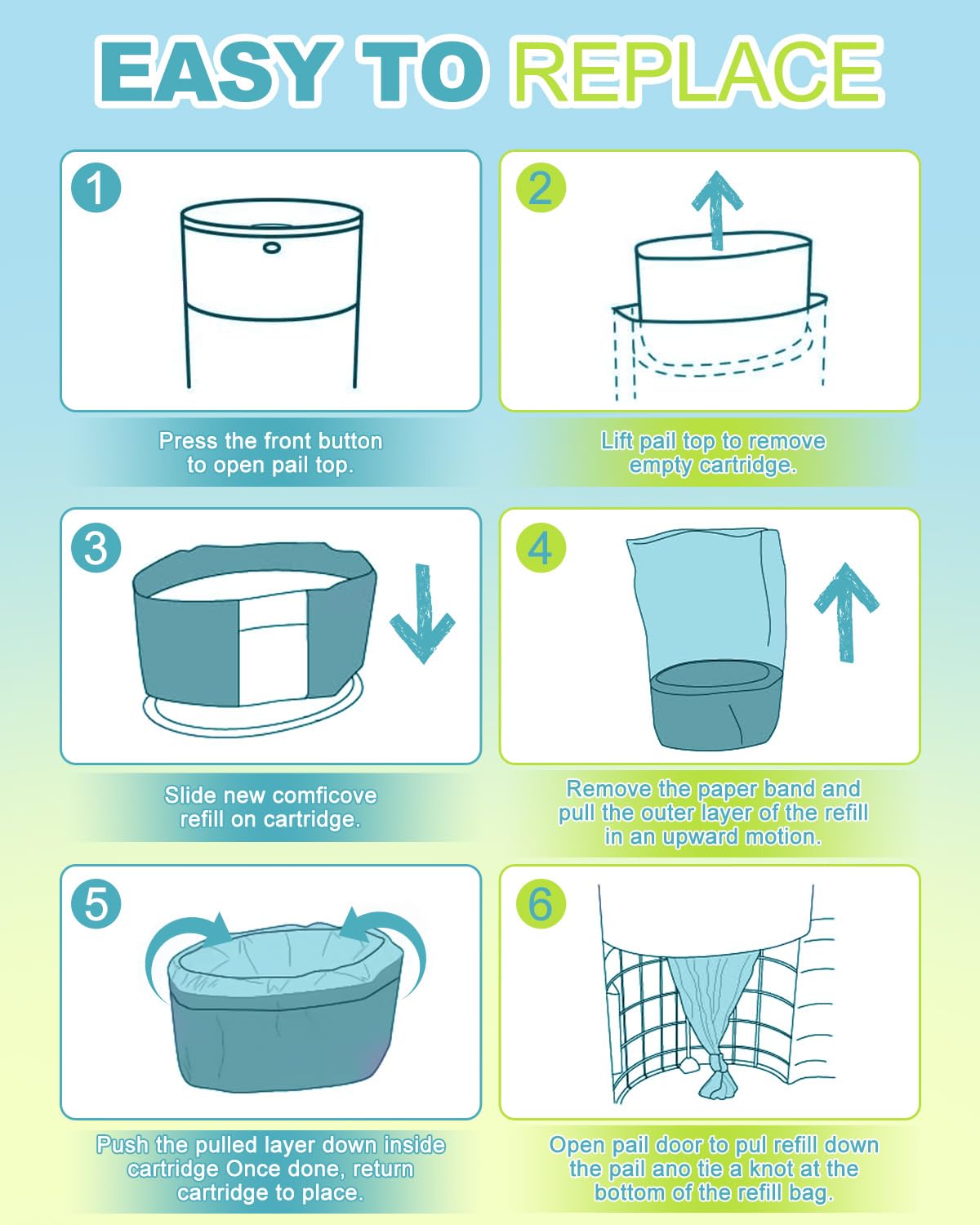 Diaper Pail Refills Compatible with Dekor Classic & Eko Classic