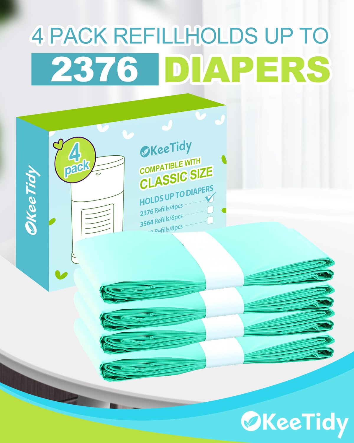Diaper Pail Refills Compatible with Dekor Classic & Eko Classic