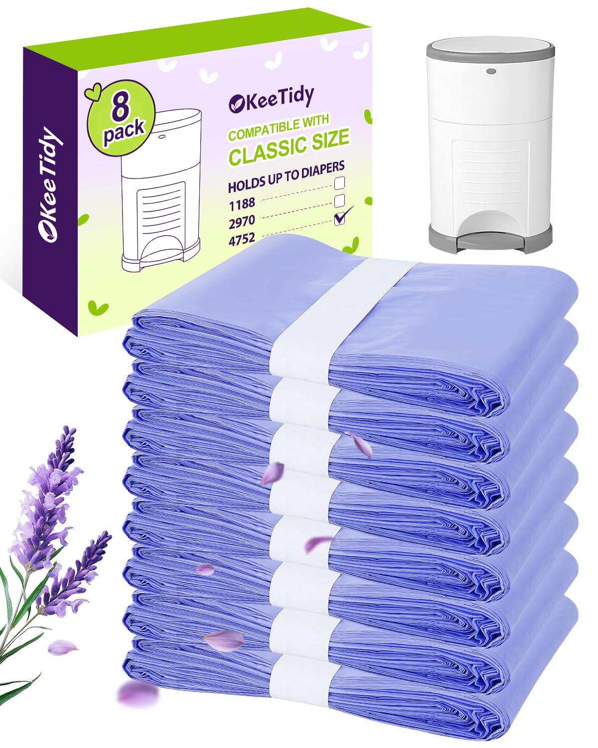 Diaper Pail Refills Compatible with Dekor Classic & Eko Classic