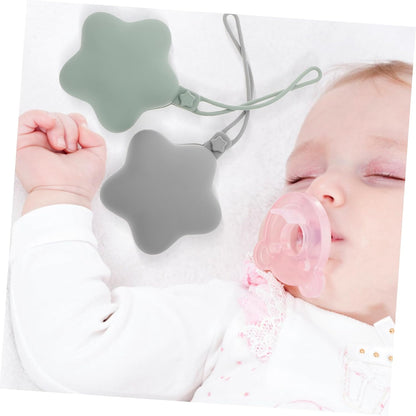 Totority 2pcs Silicone Storage Case Portable Holder Bag Dustproof Organizer for Diaper Bag Soft Clip Included