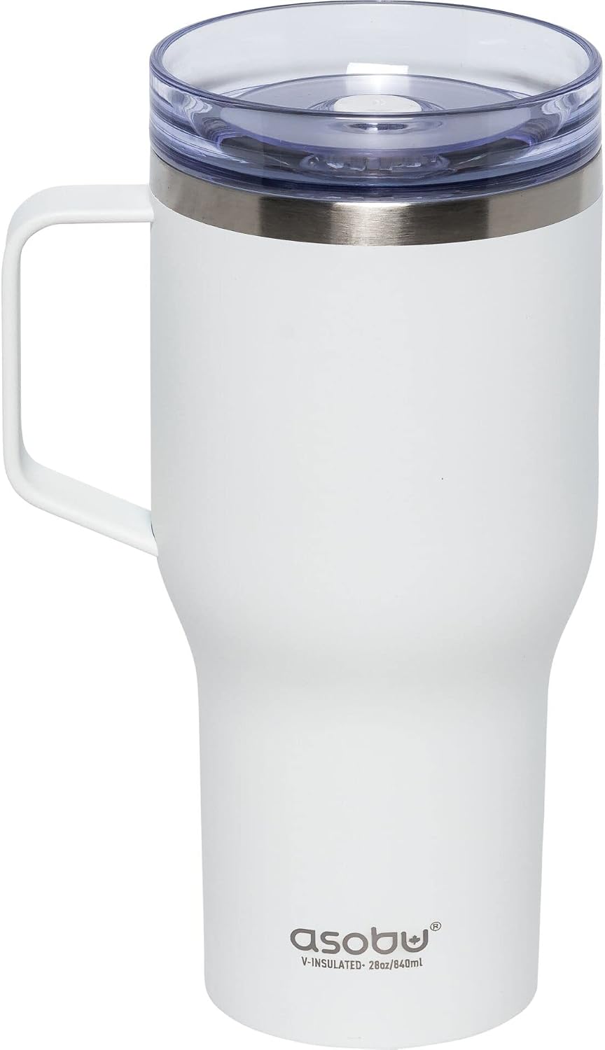 Ultimate Ceramic Travel Mug, 12oz Insulated Stainless Steel Coffee Cup with Handle & Splash-Resistant Lid, Ceramic Lined for Pure Taste, BPA-Free, Double-Wall Vacuum for Hot Drinks