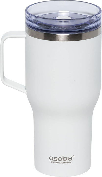Ultimate Ceramic Travel Mug, 12oz Insulated Stainless Steel Coffee Cup with Handle & Splash-Resistant Lid, Ceramic Lined for Pure Taste, BPA-Free, Double-Wall Vacuum for Hot Drinks