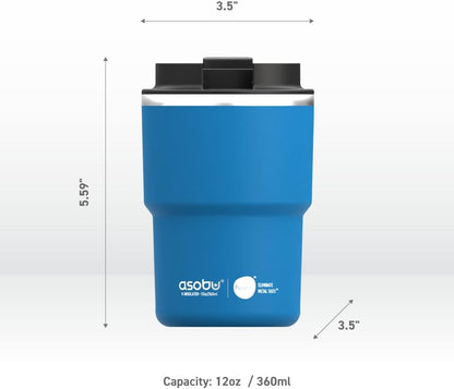 Ultimate Ceramic Travel Mug, 12oz Insulated Stainless Steel Coffee Cup with Handle & Splash-Resistant Lid, Ceramic Lined for Pure Taste, BPA-Free, Double-Wall Vacuum for Hot Drinks