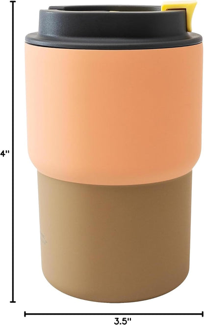 Ultimate Ceramic Travel Mug, 12oz Insulated Stainless Steel Coffee Cup with Handle & Splash-Resistant Lid, Ceramic Lined for Pure Taste, BPA-Free, Double-Wall Vacuum for Hot Drinks