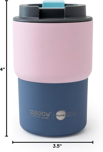 Ultimate Ceramic Travel Mug, 12oz Insulated Stainless Steel Coffee Cup with Handle & Splash-Resistant Lid, Ceramic Lined for Pure Taste, BPA-Free, Double-Wall Vacuum for Hot Drinks