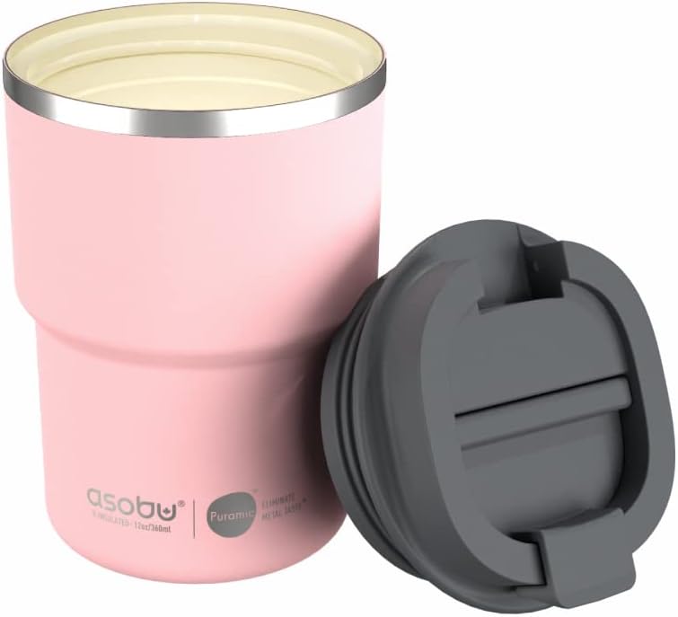 Ultimate Ceramic Travel Mug, 12oz Insulated Stainless Steel Coffee Cup with Handle & Splash-Resistant Lid, Ceramic Lined for Pure Taste, BPA-Free, Double-Wall Vacuum for Hot Drinks