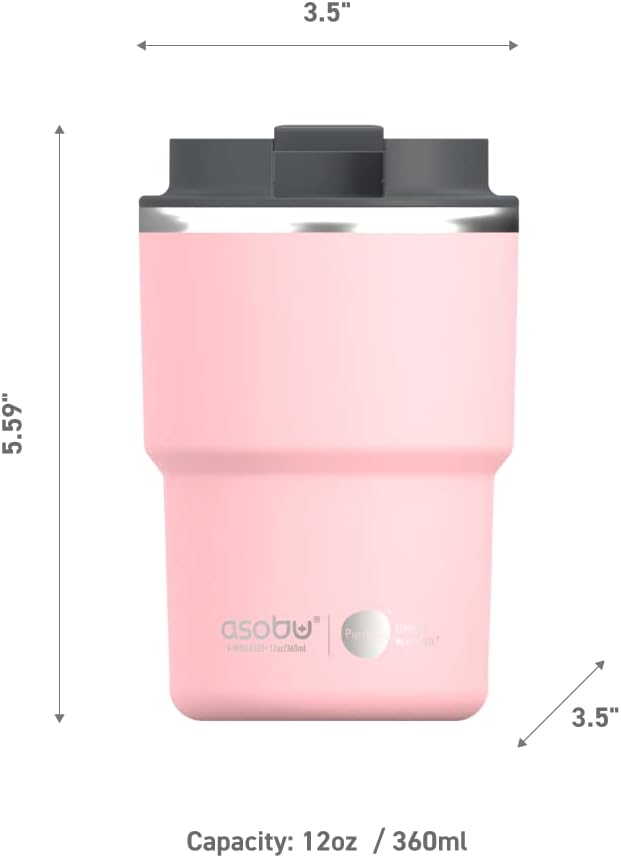 Ultimate Ceramic Travel Mug, 12oz Insulated Stainless Steel Coffee Cup with Handle & Splash-Resistant Lid, Ceramic Lined for Pure Taste, BPA-Free, Double-Wall Vacuum for Hot Drinks