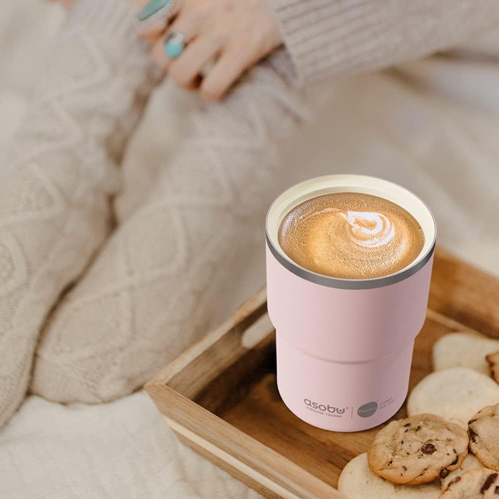 Ultimate Ceramic Travel Mug, 12oz Insulated Stainless Steel Coffee Cup with Handle & Splash-Resistant Lid, Ceramic Lined for Pure Taste, BPA-Free, Double-Wall Vacuum for Hot Drinks