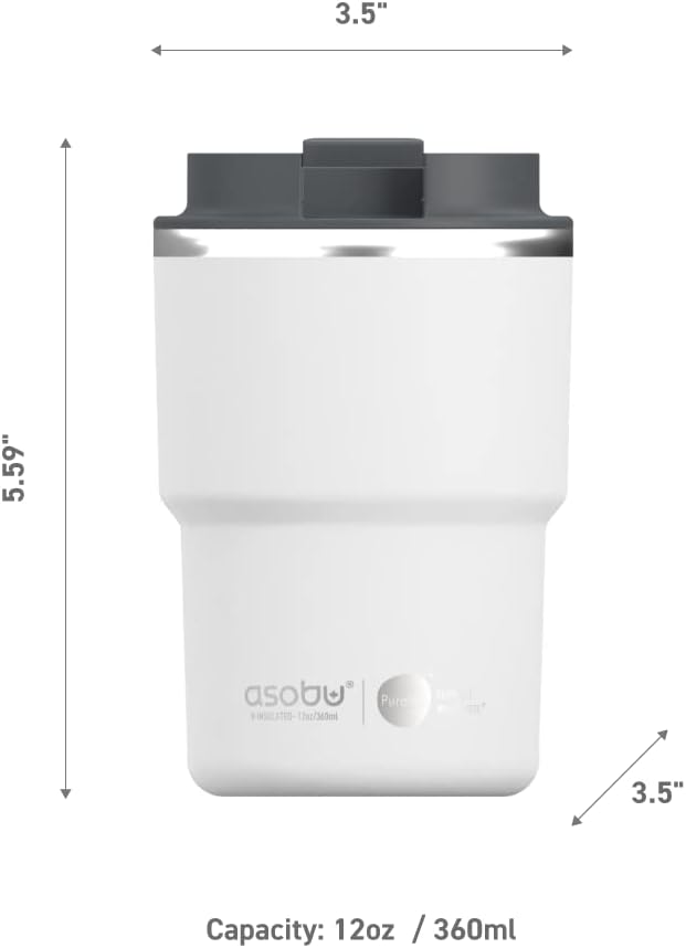 Ultimate Ceramic Travel Mug, 12oz Insulated Stainless Steel Coffee Cup with Handle & Splash-Resistant Lid, Ceramic Lined for Pure Taste, BPA-Free, Double-Wall Vacuum for Hot Drinks