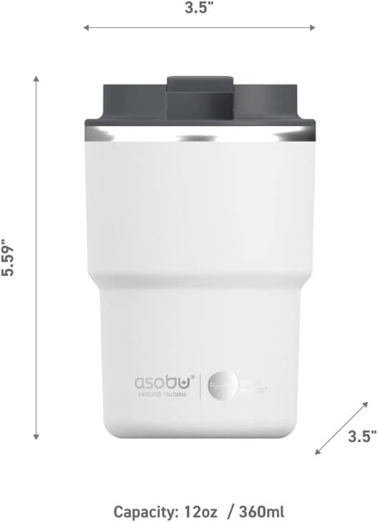 Ultimate Ceramic Travel Mug, 12oz Insulated Stainless Steel Coffee Cup with Handle & Splash-Resistant Lid, Ceramic Lined for Pure Taste, BPA-Free, Double-Wall Vacuum for Hot Drinks