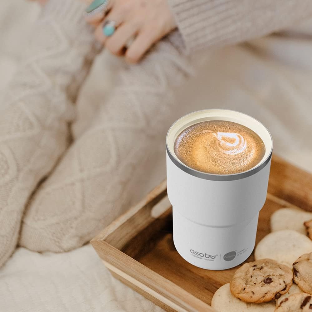 Ultimate Ceramic Travel Mug, 12oz Insulated Stainless Steel Coffee Cup with Handle & Splash-Resistant Lid, Ceramic Lined for Pure Taste, BPA-Free, Double-Wall Vacuum for Hot Drinks