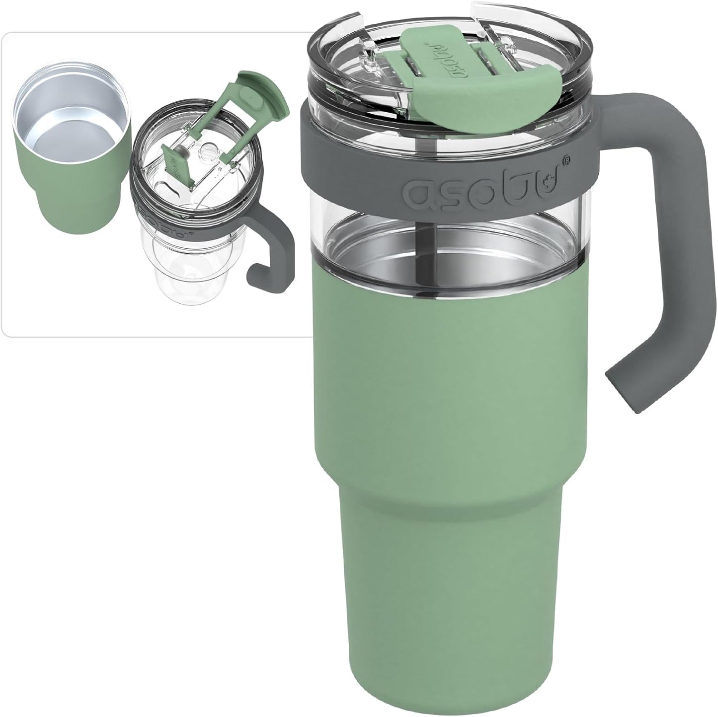 Ultimate Ceramic Travel Mug, 12oz Insulated Stainless Steel Coffee Cup with Handle & Splash-Resistant Lid, Ceramic Lined for Pure Taste, BPA-Free, Double-Wall Vacuum for Hot Drinks