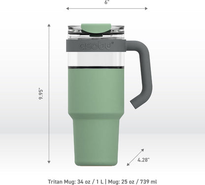 Ultimate Ceramic Travel Mug, 12oz Insulated Stainless Steel Coffee Cup with Handle & Splash-Resistant Lid, Ceramic Lined for Pure Taste, BPA-Free, Double-Wall Vacuum for Hot Drinks