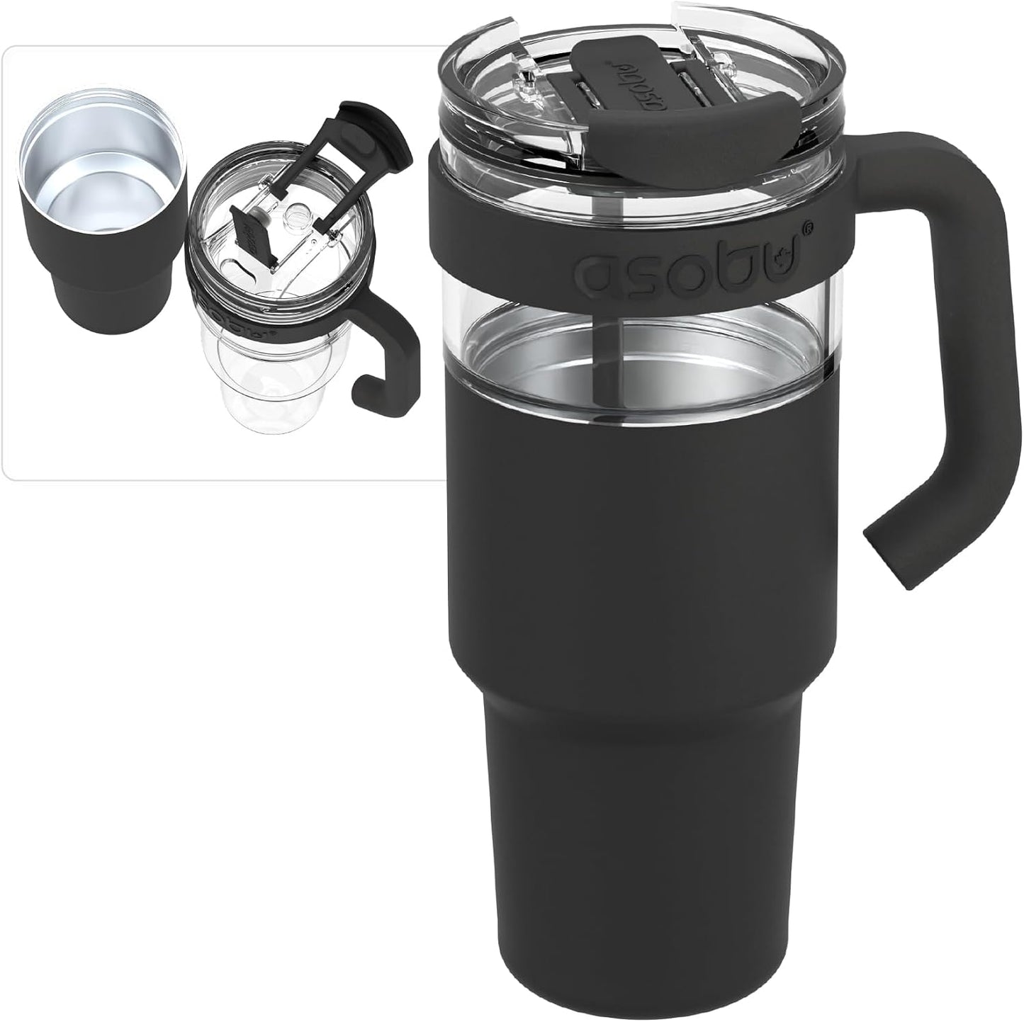 Ultimate Ceramic Travel Mug, 12oz Insulated Stainless Steel Coffee Cup with Handle & Splash-Resistant Lid, Ceramic Lined for Pure Taste, BPA-Free, Double-Wall Vacuum for Hot Drinks