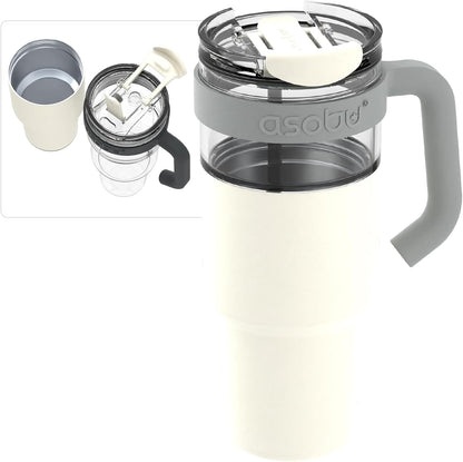 Ultimate Ceramic Travel Mug, 12oz Insulated Stainless Steel Coffee Cup with Handle & Splash-Resistant Lid, Ceramic Lined for Pure Taste, BPA-Free, Double-Wall Vacuum for Hot Drinks