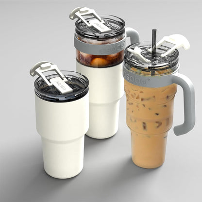 Ultimate Ceramic Travel Mug, 12oz Insulated Stainless Steel Coffee Cup with Handle & Splash-Resistant Lid, Ceramic Lined for Pure Taste, BPA-Free, Double-Wall Vacuum for Hot Drinks