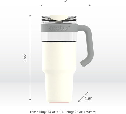 Ultimate Ceramic Travel Mug, 12oz Insulated Stainless Steel Coffee Cup with Handle & Splash-Resistant Lid, Ceramic Lined for Pure Taste, BPA-Free, Double-Wall Vacuum for Hot Drinks