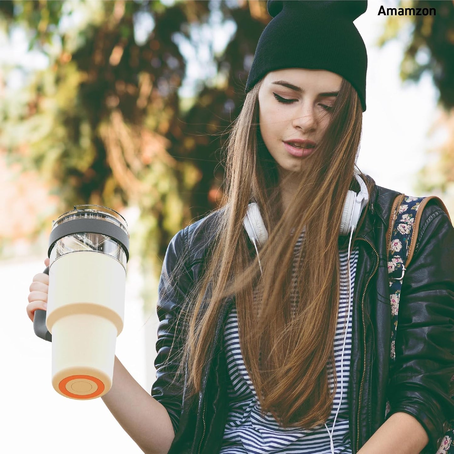 Ultimate Ceramic Travel Mug, 12oz Insulated Stainless Steel Coffee Cup with Handle & Splash-Resistant Lid, Ceramic Lined for Pure Taste, BPA-Free, Double-Wall Vacuum for Hot Drinks