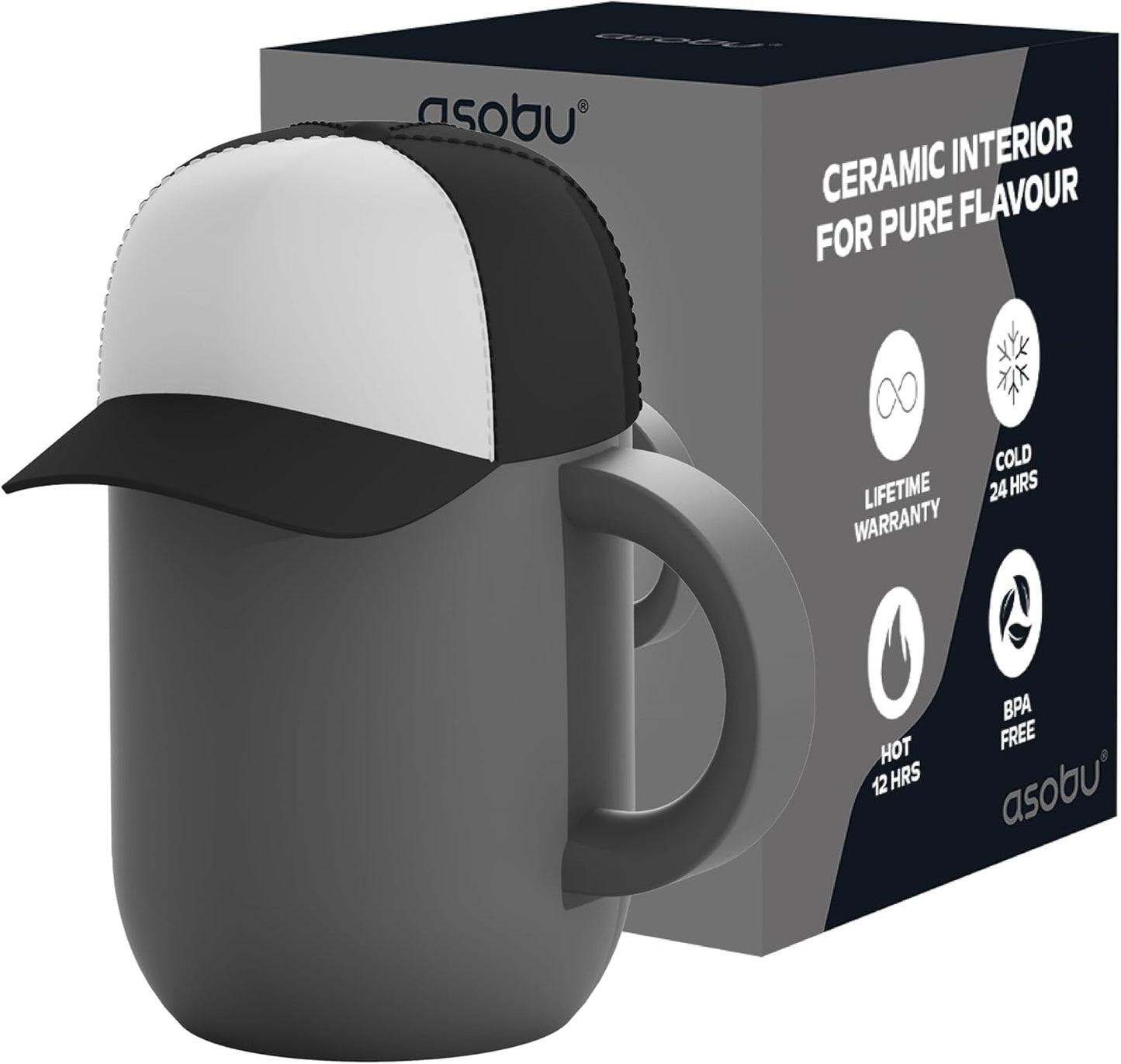 Ultimate Ceramic Travel Mug, 12oz Insulated Stainless Steel Coffee Cup with Handle & Splash-Resistant Lid, Ceramic Lined for Pure Taste, BPA-Free, Double-Wall Vacuum for Hot Drinks