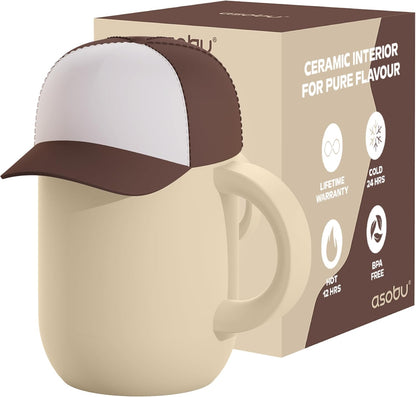 Ultimate Ceramic Travel Mug, 12oz Insulated Stainless Steel Coffee Cup with Handle & Splash-Resistant Lid, Ceramic Lined for Pure Taste, BPA-Free, Double-Wall Vacuum for Hot Drinks