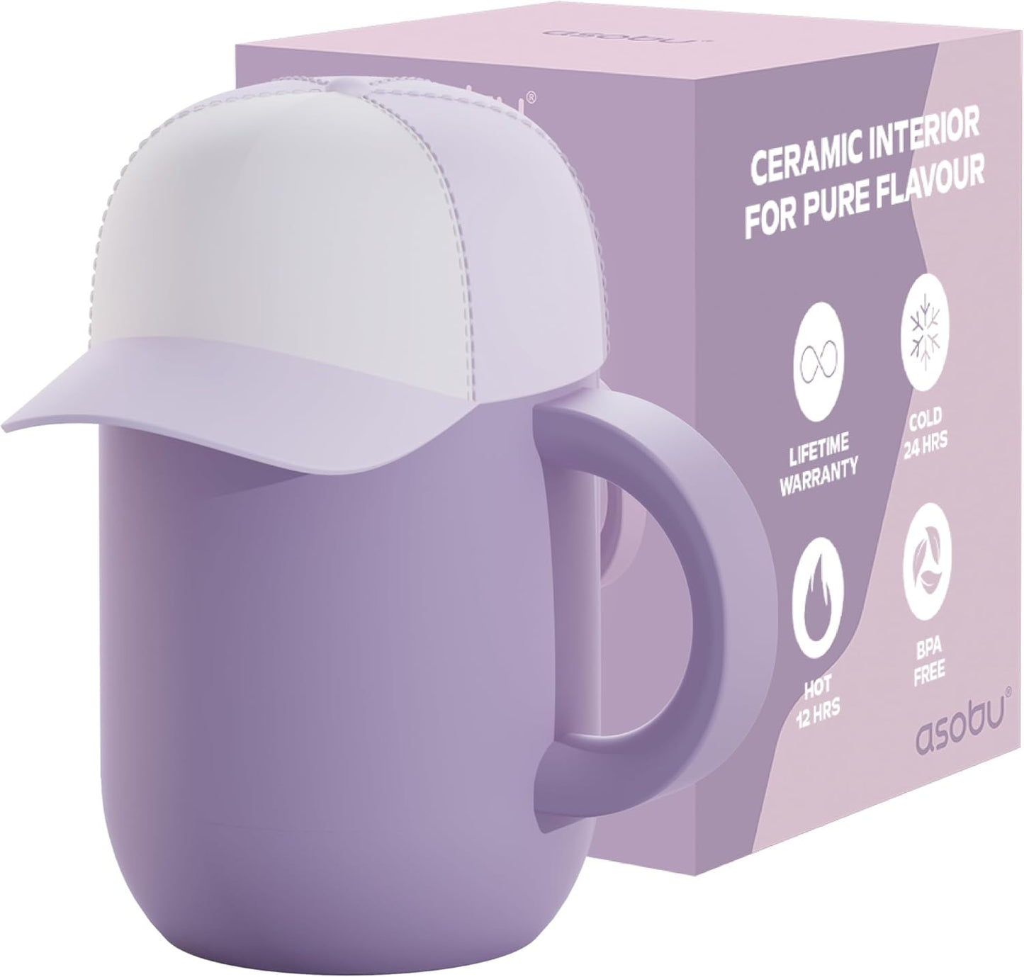 Ultimate Ceramic Travel Mug, 12oz Insulated Stainless Steel Coffee Cup with Handle & Splash-Resistant Lid, Ceramic Lined for Pure Taste, BPA-Free, Double-Wall Vacuum for Hot Drinks