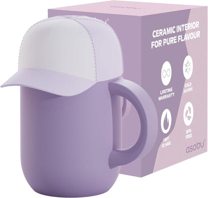 Ultimate Ceramic Travel Mug, 12oz Insulated Stainless Steel Coffee Cup with Handle & Splash-Resistant Lid, Ceramic Lined for Pure Taste, BPA-Free, Double-Wall Vacuum for Hot Drinks