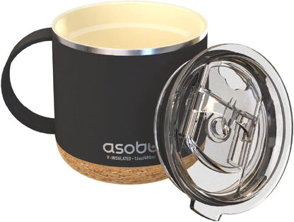 Ultimate Ceramic Travel Mug, 12oz Insulated Stainless Steel Coffee Cup with Handle & Splash-Resistant Lid, Ceramic Lined for Pure Taste, BPA-Free, Double-Wall Vacuum for Hot Drinks