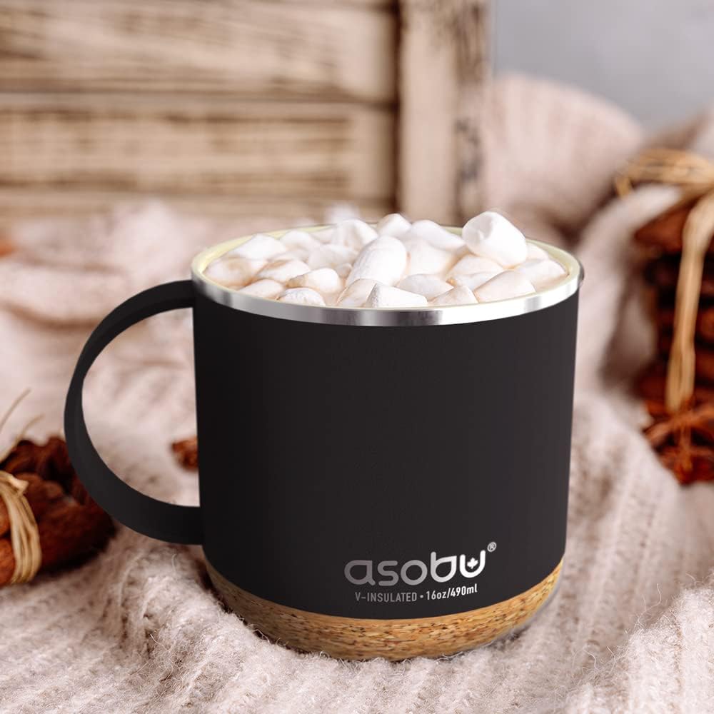 Ultimate Ceramic Travel Mug, 12oz Insulated Stainless Steel Coffee Cup with Handle & Splash-Resistant Lid, Ceramic Lined for Pure Taste, BPA-Free, Double-Wall Vacuum for Hot Drinks