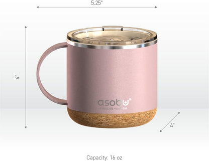 Ultimate Ceramic Travel Mug, 12oz Insulated Stainless Steel Coffee Cup with Handle & Splash-Resistant Lid, Ceramic Lined for Pure Taste, BPA-Free, Double-Wall Vacuum for Hot Drinks