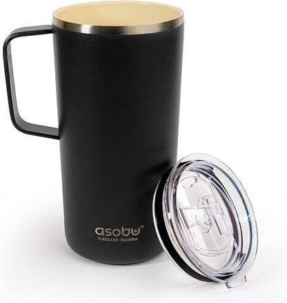Ultimate Ceramic Travel Mug, 12oz Insulated Stainless Steel Coffee Cup with Handle & Splash-Resistant Lid, Ceramic Lined for Pure Taste, BPA-Free, Double-Wall Vacuum for Hot Drinks