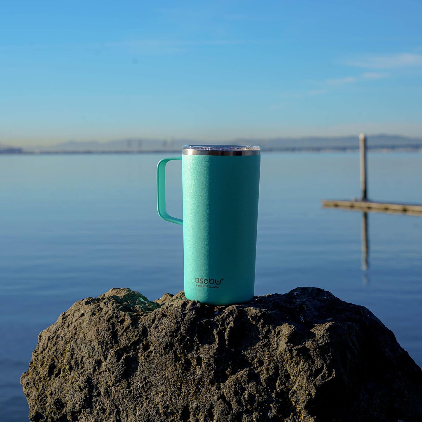 Ultimate Ceramic Travel Mug, 12oz Insulated Stainless Steel Coffee Cup with Handle & Splash-Resistant Lid, Ceramic Lined for Pure Taste, BPA-Free, Double-Wall Vacuum for Hot Drinks