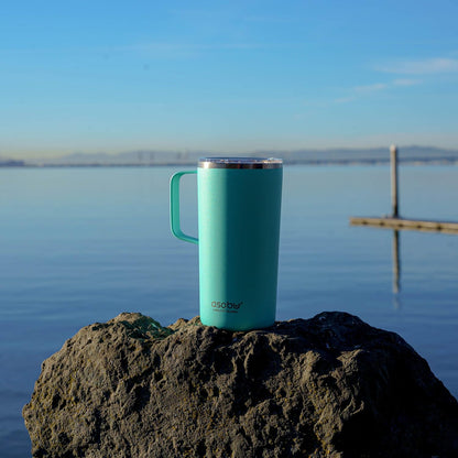 Ultimate Ceramic Travel Mug, 12oz Insulated Stainless Steel Coffee Cup with Handle & Splash-Resistant Lid, Ceramic Lined for Pure Taste, BPA-Free, Double-Wall Vacuum for Hot Drinks