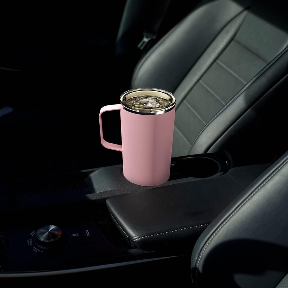 Ultimate Ceramic Travel Mug, 12oz Insulated Stainless Steel Coffee Cup with Handle & Splash-Resistant Lid, Ceramic Lined for Pure Taste, BPA-Free, Double-Wall Vacuum for Hot Drinks