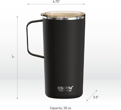 Ultimate Ceramic Travel Mug, 12oz Insulated Stainless Steel Coffee Cup with Handle & Splash-Resistant Lid, Ceramic Lined for Pure Taste, BPA-Free, Double-Wall Vacuum for Hot Drinks