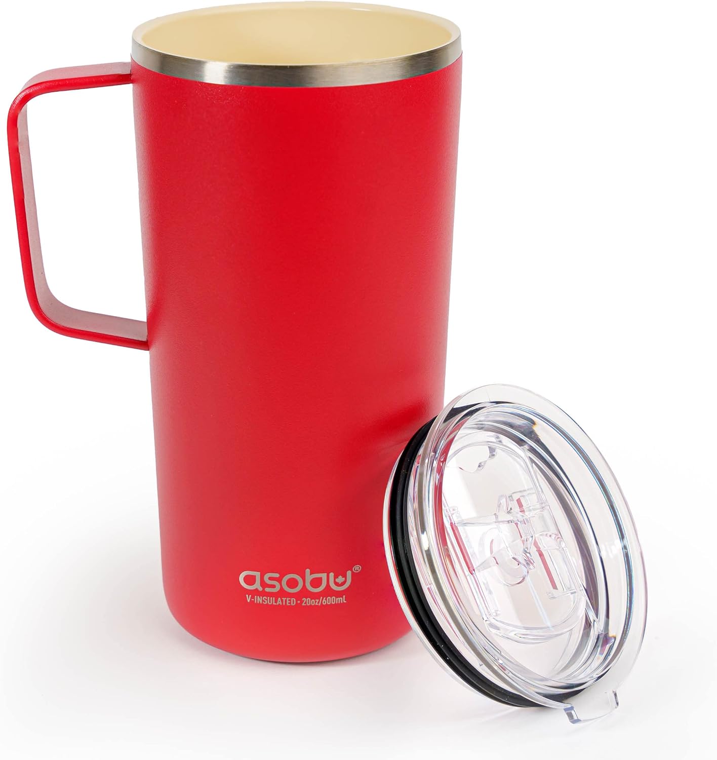 Ultimate Ceramic Travel Mug, 12oz Insulated Stainless Steel Coffee Cup with Handle & Splash-Resistant Lid, Ceramic Lined for Pure Taste, BPA-Free, Double-Wall Vacuum for Hot Drinks