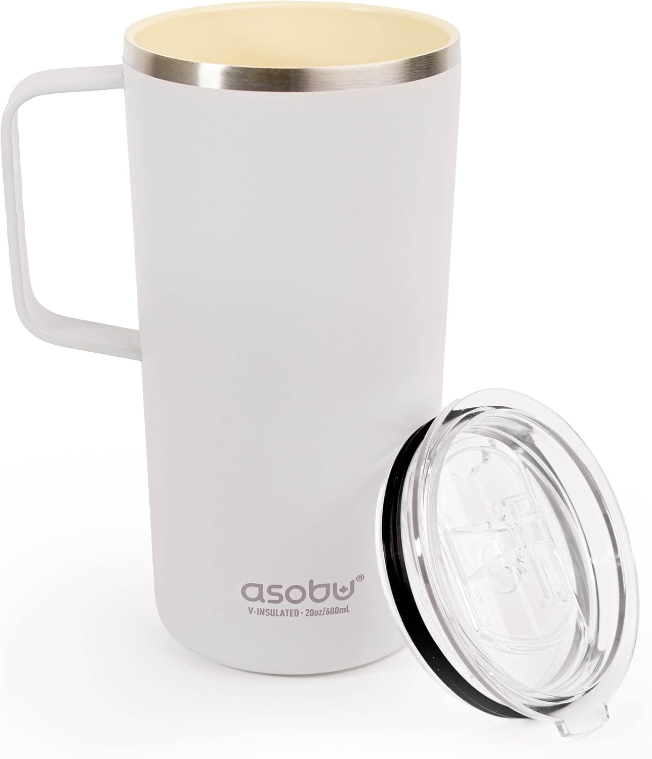 Ultimate Ceramic Travel Mug, 12oz Insulated Stainless Steel Coffee Cup with Handle & Splash-Resistant Lid, Ceramic Lined for Pure Taste, BPA-Free, Double-Wall Vacuum for Hot Drinks
