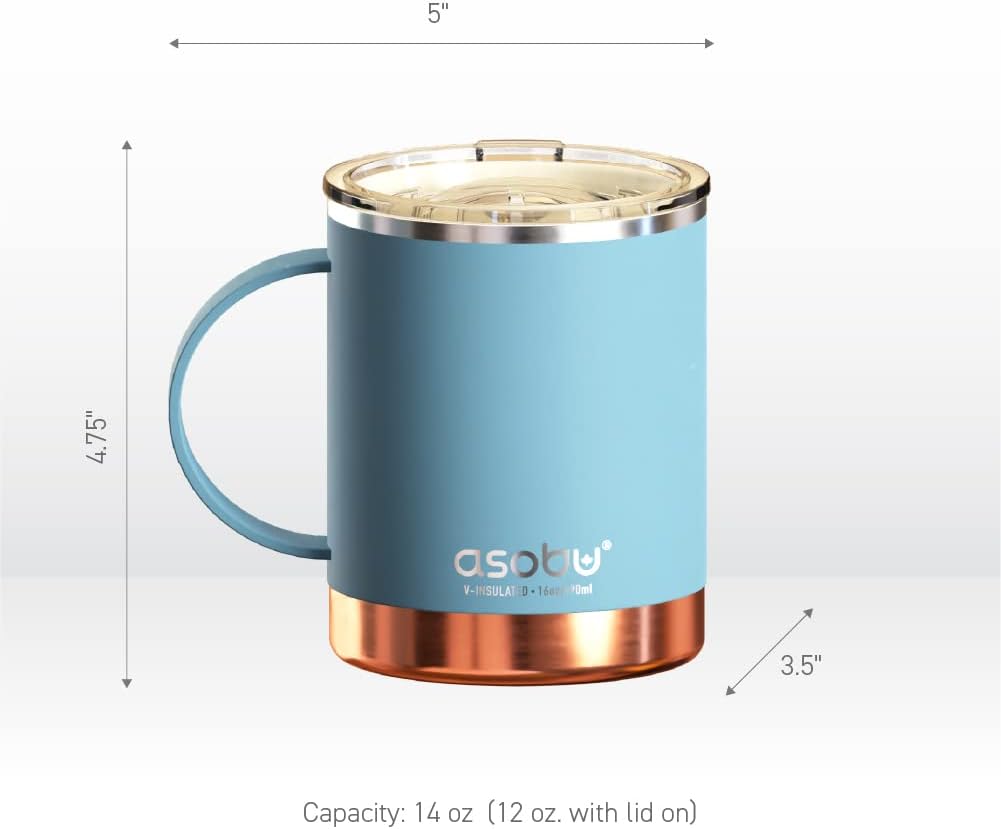 Ultimate Ceramic Travel Mug, 12oz Insulated Stainless Steel Coffee Cup with Handle & Splash-Resistant Lid, Ceramic Lined for Pure Taste, BPA-Free, Double-Wall Vacuum for Hot Drinks