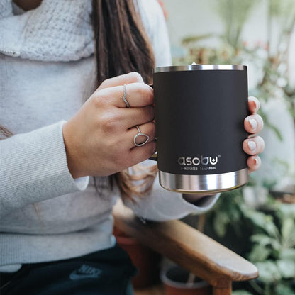 Ultimate Ceramic Travel Mug, 12oz Insulated Stainless Steel Coffee Cup with Handle & Splash-Resistant Lid, Ceramic Lined for Pure Taste, BPA-Free, Double-Wall Vacuum for Hot Drinks