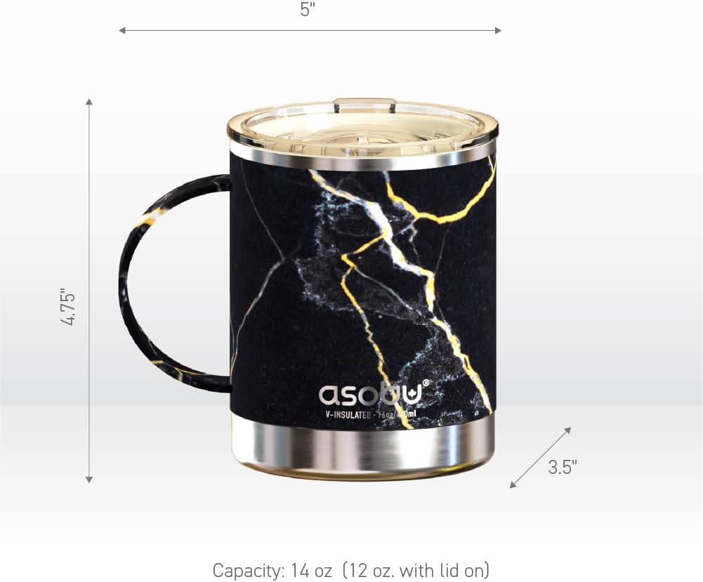 Ultimate Ceramic Travel Mug, 12oz Insulated Stainless Steel Coffee Cup with Handle & Splash-Resistant Lid, Ceramic Lined for Pure Taste, BPA-Free, Double-Wall Vacuum for Hot Drinks