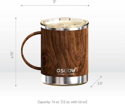 Ultimate Ceramic Travel Mug, 12oz Insulated Stainless Steel Coffee Cup with Handle & Splash-Resistant Lid, Ceramic Lined for Pure Taste, BPA-Free, Double-Wall Vacuum for Hot Drinks
