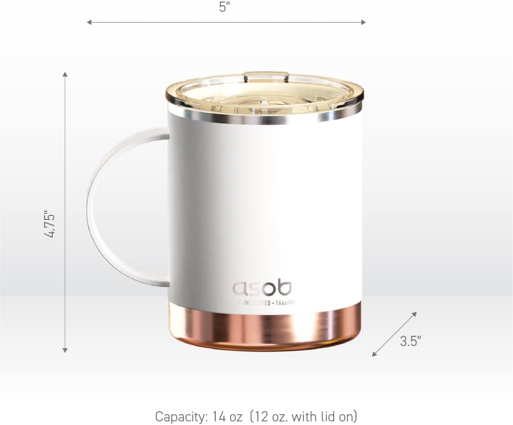 Ultimate Ceramic Travel Mug, 12oz Insulated Stainless Steel Coffee Cup with Handle & Splash-Resistant Lid, Ceramic Lined for Pure Taste, BPA-Free, Double-Wall Vacuum for Hot Drinks