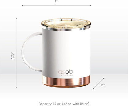 Ultimate Ceramic Travel Mug, 12oz Insulated Stainless Steel Coffee Cup with Handle & Splash-Resistant Lid, Ceramic Lined for Pure Taste, BPA-Free, Double-Wall Vacuum for Hot Drinks