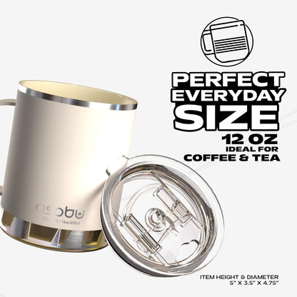 Ultimate Ceramic Travel Mug, 12oz Insulated Stainless Steel Coffee Cup with Handle & Splash-Resistant Lid, Ceramic Lined for Pure Taste, BPA-Free, Double-Wall Vacuum for Hot Drinks