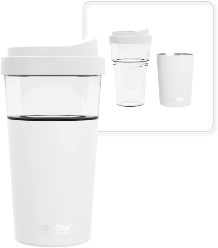 Ultimate Ceramic Travel Mug, 12oz Insulated Stainless Steel Coffee Cup with Handle & Splash-Resistant Lid, Ceramic Lined for Pure Taste, BPA-Free, Double-Wall Vacuum for Hot Drinks