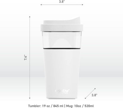 Ultimate Ceramic Travel Mug, 12oz Insulated Stainless Steel Coffee Cup with Handle & Splash-Resistant Lid, Ceramic Lined for Pure Taste, BPA-Free, Double-Wall Vacuum for Hot Drinks