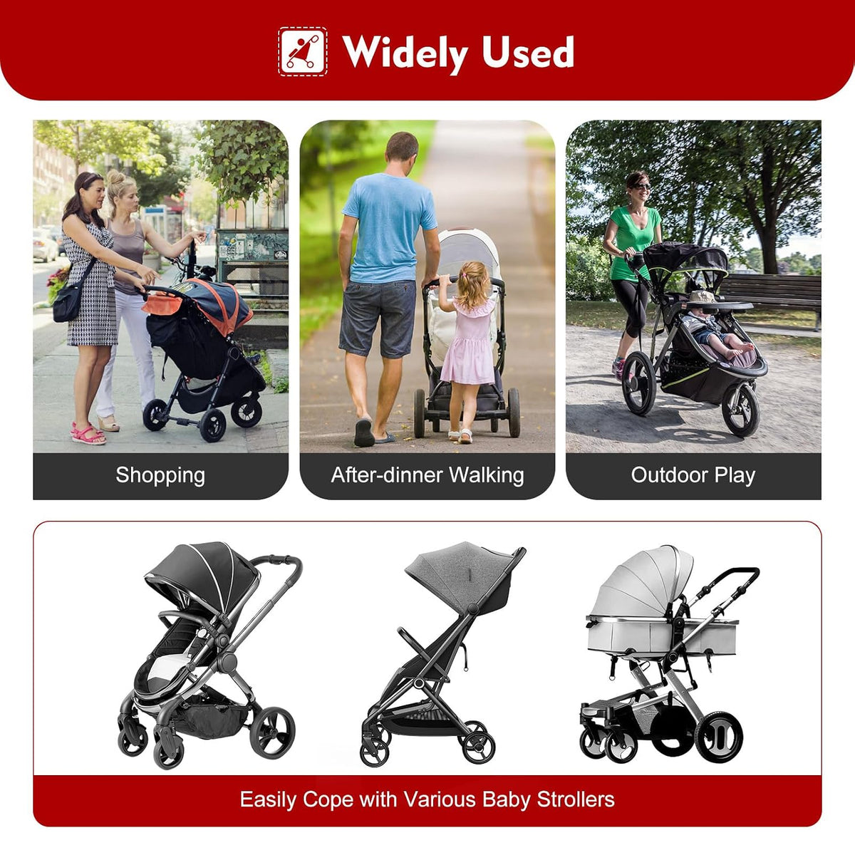 Universal Stroller Board Riding Attachment with Seat, 2-in-1 Stroller Ride-On Board for Toddler, Removable Seat, Adjustable for Most Strollers