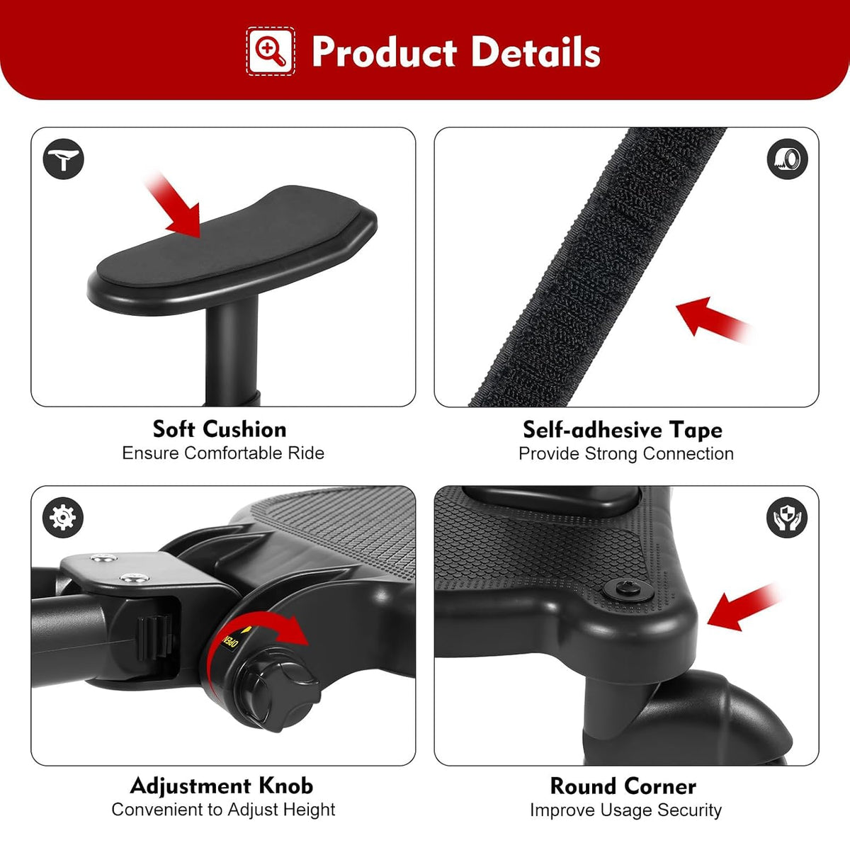 Universal Stroller Board Riding Attachment with Seat, 2-in-1 Stroller Ride-On Board for Toddler, Removable Seat, Adjustable for Most Strollers