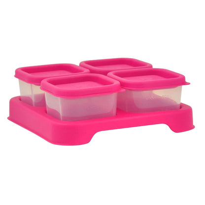 Fresh Baby Food Unbreakable Cubes (4oz/4pk) | Store, carry, & serve homemade baby food | Lid provides leak-proof seal, Made from safer plastic, Embossed with measurements