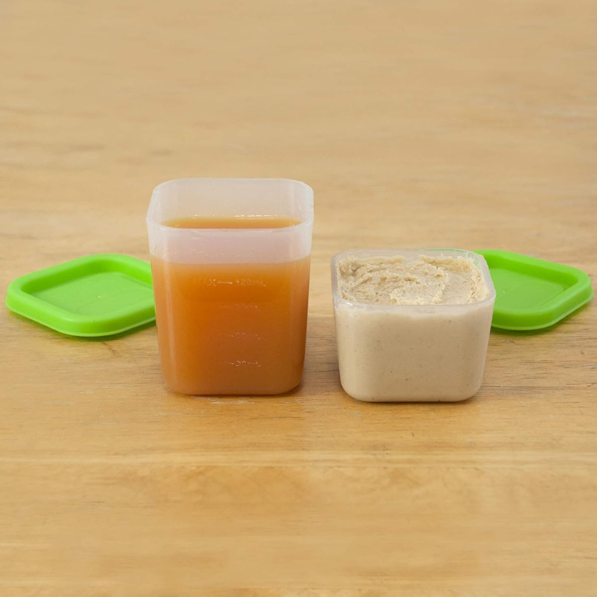 Fresh Baby Food Unbreakable Cubes (4oz/4pk) | Store, carry, & serve homemade baby food | Lid provides leak-proof seal, Made from safer plastic, Embossed with measurements