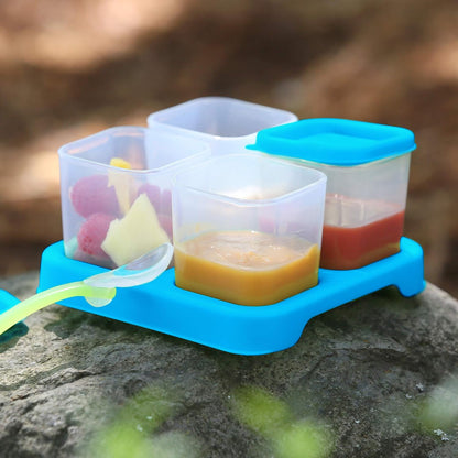 Fresh Baby Food Unbreakable Cubes (4oz/4pk) | Store, carry, & serve homemade baby food | Lid provides leak-proof seal, Made from safer plastic, Embossed with measurements